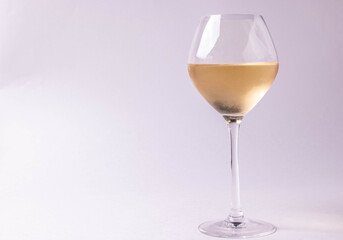 a glass of natural white wine