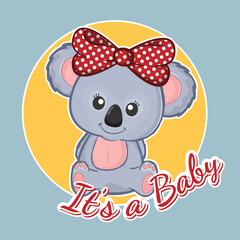 Fototapeta premium Cute cartoon childish koala teddy. It's a baby.