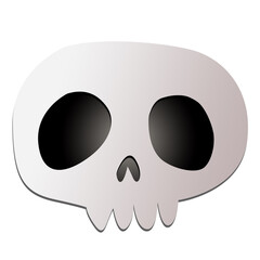 Skull Happy Halloween on white background , illustration concept