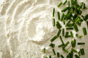 White food and green plant 