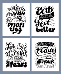 Motivation hand drawn lettering quote poster. Lettering template art for banner, postcard, t-shirt design. 