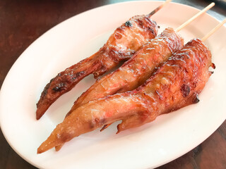 Grilled chicken wings, the local Thai food, It is easy cooking and popular in Thailand