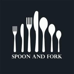 Cutlery silhouettes. Spoon, knife, forks. Ready to use vector elements - 01