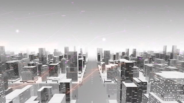 Digital City Network Building Technology Communication Data Business Background