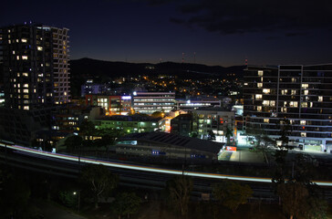 Fototapeta na wymiar Brisbane City skyline nighttime 