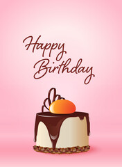 Happy birthday greeting card with a funny cupcake.