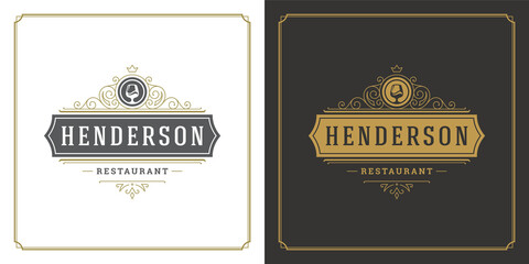 Restaurant logo design vector illustration wine stemware silhouette good for restaurant menu and cafe badge