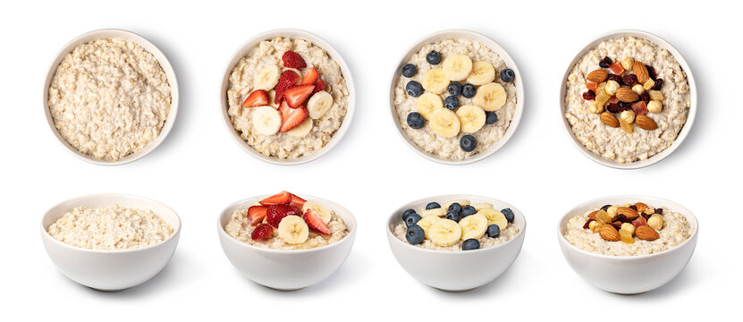 Bowl with prepared oatmeal