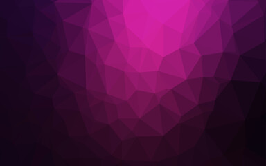 Dark Pink vector shining triangular template.