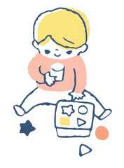 おもちゃで遊ぶ赤ちゃん