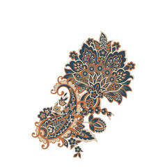 Damask Floral Paisley colorful vector ornament.