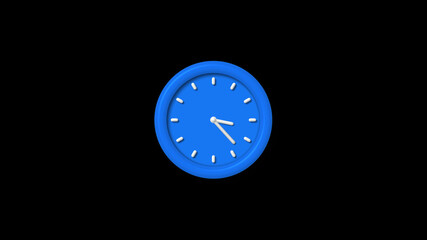 12 hours 3d wall clock isolated on black background,Clock animation