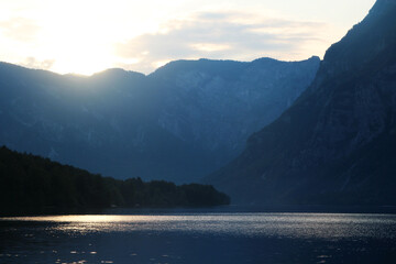 Bohinj lake at sunset, Slovenia