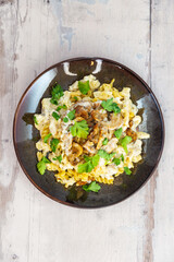fusilli kebab chicken with white sauce