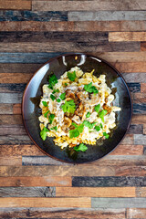 fusilli kebab chicken with white sauce