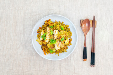 curry noodle and cocoa sauce