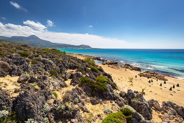 Fototapeta na wymiar Beautiful Falassarna beach on Crete, Greece