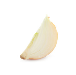 Piece of fresh onion isolated on white