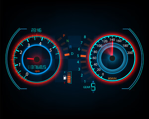 Speed meter motion background with fast speed meter car digital illustration eps10 vector