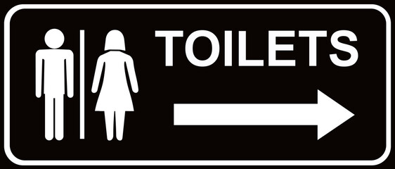 A sign that indicates the toilets. 