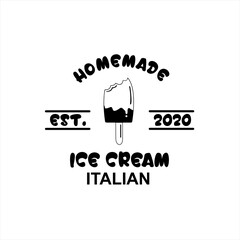 Gelato badges. Vector italian ice cream labels. Retro logo / icon, fit for cafeteria or bar.