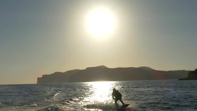 Wakeboarding At Sunset In Santa Ponsa - Majorca