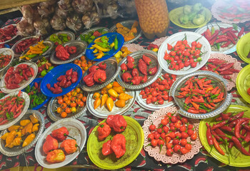 Bancarella brasiliana di peperoncini