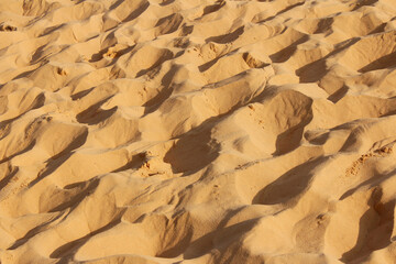 Fototapeta na wymiar Red Sand Dunes in shadow and sunlight, Mui Ne, Vietnam