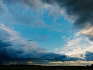 storm clouds over the river