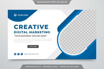 minimalist digital marketing web banner template