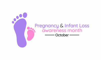 Vector illustration on the theme of Pregnancy and infant loss awareness month observed each year during October.