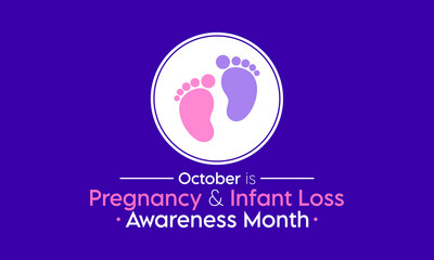 Vector illustration on the theme of Pregnancy and infant loss awareness month observed each year during October.