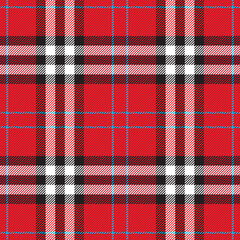 Classic tartan texture seamless pattern. Traditional Scottish checkered plaid ornament. Coloured geometric intersecting striped vector illustration. Seamless fabric texture.