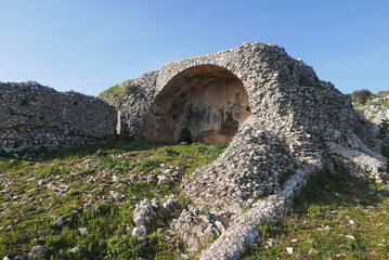 ancient ruins in Norba, Latina, Italy