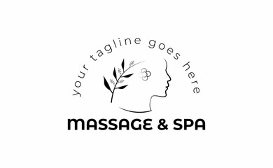 logo template for message and spa. logo inspiration .suitable for spa, salon,  boutique, beauty, botanical, florist and cosmetic.