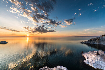sunset on the lake
