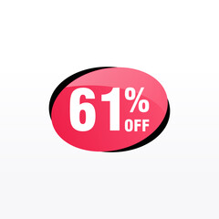 61 discount, Sales Vector badges for Labels, , Stickers, Banners, Tags, Web Stickers, New offer. Discount origami sign banner