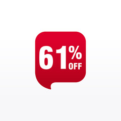 61 discount, Sales Vector badges for Labels, , Stickers, Banners, Tags, Web Stickers, New offer. Discount origami sign banner