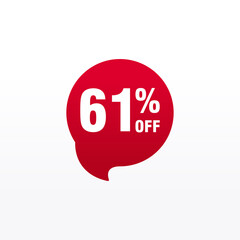 61 discount, Sales Vector badges for Labels, , Stickers, Banners, Tags, Web Stickers, New offer. Discount origami sign banner