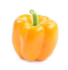 Ripe orange bell pepper isolated on white