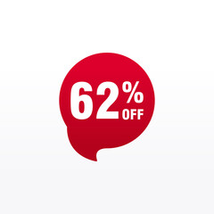 62 discount, Sales Vector badges for Labels, , Stickers, Banners, Tags, Web Stickers, New offer. Discount origami sign banner