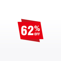 62 discount, Sales Vector badges for Labels, , Stickers, Banners, Tags, Web Stickers, New offer. Discount origami sign banner