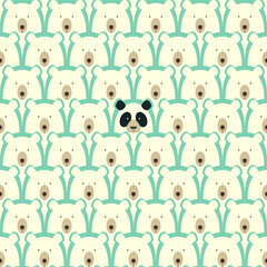Obraz premium Bear seamless cartoon pattern