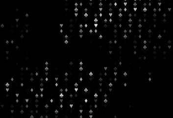 Dark Silver, Gray vector background with cards signs.