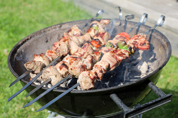 Traditional meat skewers in Russia