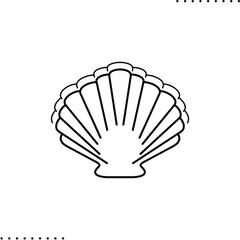 Shell vector icon in outline
