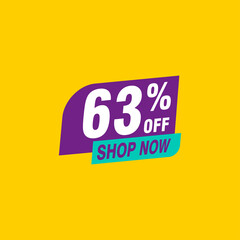 63 discount, Sales Vector badges for Labels, , Stickers, Banners, Tags, Web Stickers, New offer. Discount origami sign banner