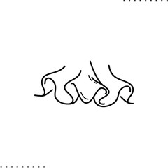 cloth ruffles vector icon in outline