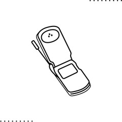 cellular telephone vector icon in outline 