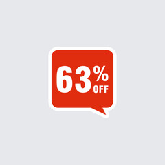 63 discount, Sales Vector badges for Labels, , Stickers, Banners, Tags, Web Stickers, New offer. Discount origami sign banner